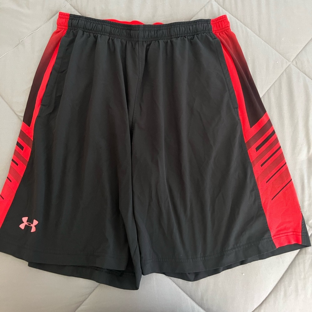Under Armour Men's Athletic Shorts in Black and Red